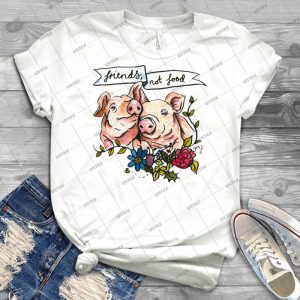 Friends Not Food Pig Veggie Vegan Illustration 61 - Trending Shirt For Women Vintage Retro Tee For Men Kid's T-Shirt Handmade Shirt
