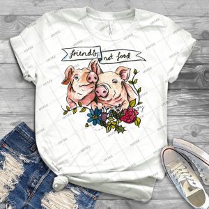 Friends, Not Food Pig Veggie Vegan Illustration - Best Unisex Trending Handmade T-shirt Gift Idea For Men T-shirt For Woman