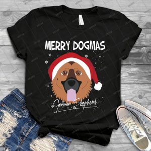 Frohe Dogmas Schã¤ferhund-hund Mit Rotem Sankt Hut Lustiges Weihnachtst-shirt 46 - Vintage Men's Shirt Tshirt For Women Classic Handmade Shirt Retro Graphic Tee