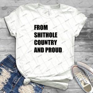 From Shithole Country And Proud - Vintage Men's Shirt Tshirt For Women Classic Handmade Shirt Retro Graphic Tee