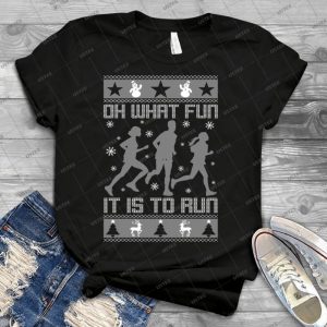 Fun To Run Ugly Christmas Tee - Best Unisex Trending Handmade T-shirt Gift Idea For Men T-shirt For Woman