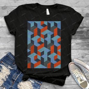 Funky Geometric Texured 76 - Vintage Men's Shirt Tshirt For Women Classic Handmade Shirt Retro Graphic Tee