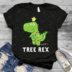Funny Christmas Dinosaur Tree Rex - Gift Idea Shirt For Men Tee For Women Classic Retro Vintage Graphic T-Shirt