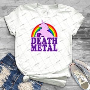 Funny Death Metal Unicorn Rainbow - Vintage Distressed Look - 11 - Best Unisex Trending Handmade T-shirt Gift Idea For Men T-shirt For Woman