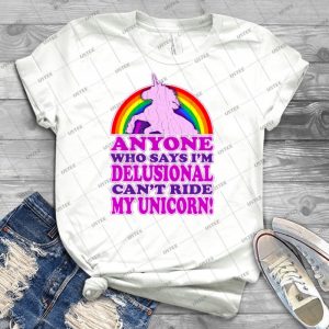 Funny Delusional Unicorn - Vintage Distressed Design - 85 - Best Unisex Trending Handmade T-shirt Gift Idea For Men T-shirt For Woman