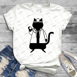 Funny Doctor Cat T-Shirt Vet Physician Trainee Animal Gift - Vintage Men's Shirt Tshirt For Women Classic Handmade Shirt Retro Graphic Tee
