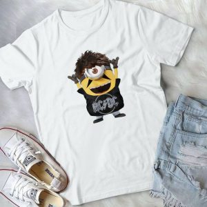Funny Miinions Ac-dc Shirt - Cute Ac-dc Rock Band Lovers Handmade Shirt