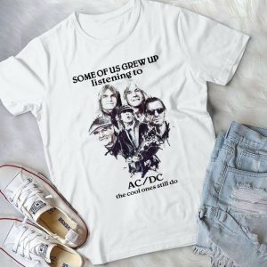 Funny Some Of Us Grew Up Listening To Acdc The Cool Ones Still Do Tee – Painted Art Acdc Graphic Tees For Women - Hard Rock Shirt For Women Handmade Shirt