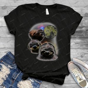 Funny Space Sloths 44 - Vintage Men's Shirt Tshirt For Women Classic Handmade Shirt Retro Graphic Tee