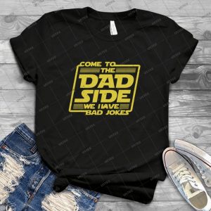 Funny Star Dad Wars - Lado De Papã¡ Tenemos Malas Bromas 9 - Vintage Men's Shirt Tshirt For Women Classic Handmade Shirt Retro Graphic Tee