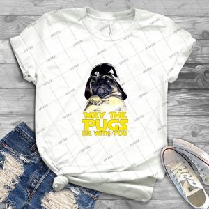 Funny Star Wars May The Pugs Be With You - Gift Idea Shirt For Men Tee For Women Classic Retro Vintage Graphic T-Shirt