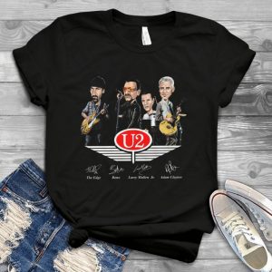 Funny U2 Caricature Logo The Edge Bono Sigantures Tee - U2 Rock Band Shirt For Men Women Kids - Hard Rock Shirt For Music Lovers Handmade Shirt