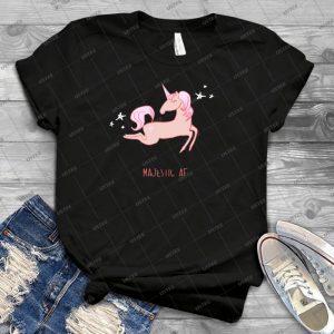 Funny Unicorn Majestic Af 61 - Vintage Men's Shirt Tshirt For Women Classic Handmade Shirt Retro Graphic Tee