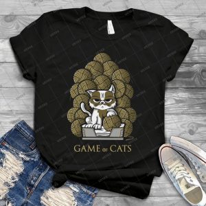 Game Of Cats - Vintage Men's Shirt Tshirt For Women Classic Handmade Shirt Retro Graphic Tee