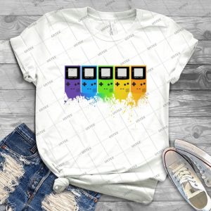 Gameboy Rainbow Tee 59 - Gift Idea Shirt For Men Tee For Women Classic Retro Vintage Graphic T-Shirt