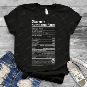 Gamer Nutritional Facts - Gift Idea Shirt For Men Tee For Women Classic Retro Vintage Graphic T-Shirt