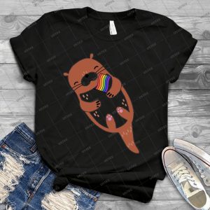 Gay Otter-gay Pride - Vintage Men's Shirt Tshirt For Women Classic Handmade Shirt Retro Graphic Tee