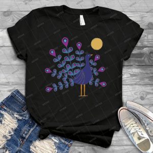 Gemmy Peacock 31 - Vintage Men's Shirt Tshirt For Women Classic Handmade Shirt Retro Graphic Tee