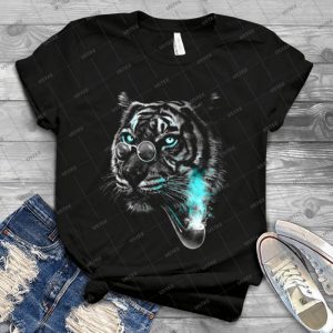 Gentle Tiger 21 - Vintage Men's Shirt Tshirt For Women Classic Handmade Shirt Retro Graphic Tee