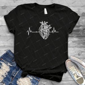 Geometric Anatomical Heartbeat - Gift Idea Shirt For Men Tee For Women Classic Retro Vintage Graphic T-Shirt