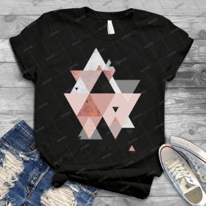 Geometric Compilation In Rose Gold And Blush Pink - Vintage Men's Shirt Tshirt For Women Classic Handmade Shirt Retro Graphic Tee