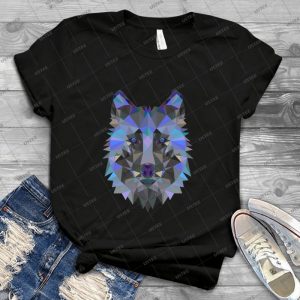 Geometric Wolf 76 - Vintage Men's Shirt Tshirt For Women Classic Handmade Shirt Retro Graphic Tee