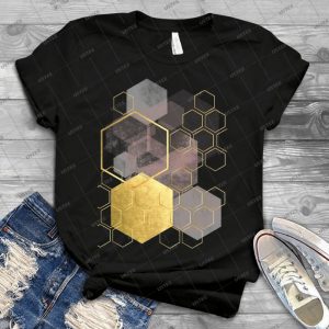 Geometrischer Abstrakter In Errãƒâ¶ten Rosa Und Gold - Vintage Men's Shirt Tshirt For Women Classic Handmade Shirt Retro Graphic Tee