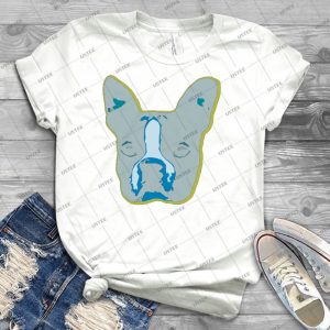 Gesichts-Pop-Art Bostons Terrier Im Aqua 96 - Trending Shirt For Women Vintage Retro Tee For Men Kid's T-Shirt Handmade Shirt