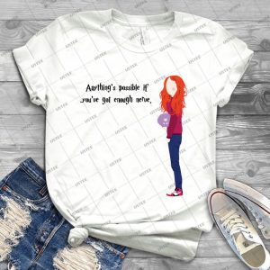 Ginny - Anything S Possible If You Ve Got Enough Nerve- 57 - Vintage Men's Shirt Tshirt For Women Classic Handmade Shirt Retro Graphic Tee