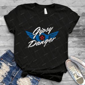Gipsy Danger Distressed Logo In White - Gift Idea Shirt For Men Tee For Women Classic Retro Vintage Graphic T-Shirt