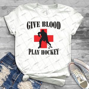 Give Blood Play Hockey - Best Unisex Trending Handmade T-shirt Gift Idea For Men T-shirt For Woman