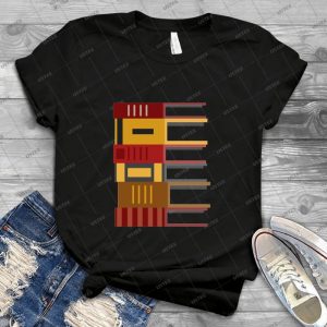 Godric Book Stack 77 - Vintage Men's Shirt Tshirt For Women Classic Handmade Shirt Retro Graphic Tee