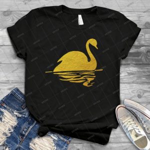 Gold Swan Reflection 8 - Vintage Men's Shirt Tshirt For Women Classic Handmade Shirt Retro Graphic Tee
