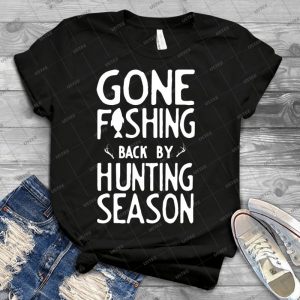 Gone Fishing- Back By Hunting Season - Trending Shirt For Women Vintage Retro Tee For Men Kid's T-Shirt Handmade Shirt