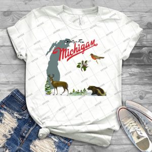 Greetings From Michigan - Vintage Men's Shirt Tshirt For Women Classic Handmade Shirt Retro Graphic Tee