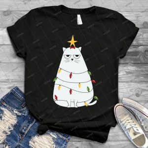 Grumpy Christmas Cat - Best Unisex Trending Handmade T-shirt Gift Idea For Men T-shirt For Woman