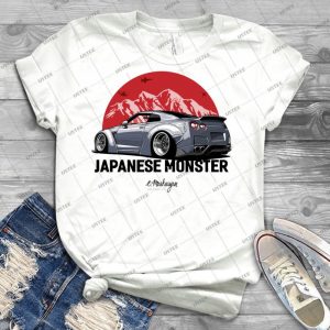 Gtr- Japanese Monster - Grey - - Best Unisex Trending Handmade T-shirt Gift Idea For Men T-shirt For Woman