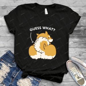 Guess What Shiba Inu Butt Funny Dog Lovers Gift 42 - Vintage Men's Shirt Tshirt For Women Classic Handmade Shirt Retro Graphic Tee
