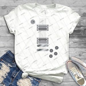 Guitar  T Shirt - Vintage Men's Shirt Tshirt For Women Classic Handmade Shirt Retro Graphic Tee
