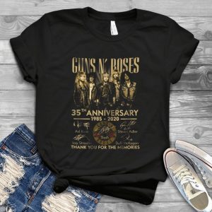 Guns N Roses 35th Anniversary 1985 2020 Thank You For The Memories T Shirt - Slash Axl Roses Steven Adler Signatures Rock Shirt For Men Handmade Shirt_26