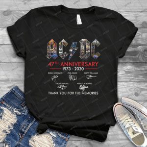 HI-DESTEE - Acdc 47th Anniversary Signatures Tee – Thank You For The Memories Acdc Graphic Tee - Acdc T Shirt Womens Vintage Handmade Shirt_0
