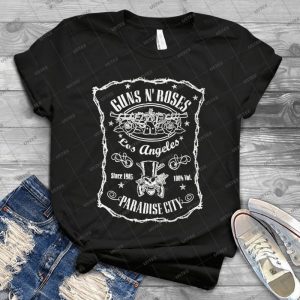 HI-DESTEE - Guns N’ Roses Los Angeles Since 1985 Paradise City Tee - Vintage Guns N Roses T Shirts For Women Handmade Shirt_3