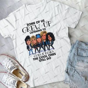 HI-DESTEE - Some Of Us Grew Up Listening To Guns N’ Roses The Cool Ones Still Do Tee – Funny Caricature Guns N’ Roses Rock Band Music Lovers Handmade Shirt_6