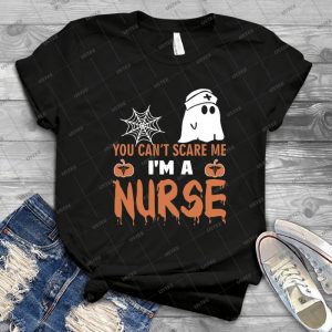 Halloween T-Shirt You Can T Scare Me I M A Nurse - Gift Idea Shirt For Men Tee For Women Classic Retro Vintage Graphic T-Shirt