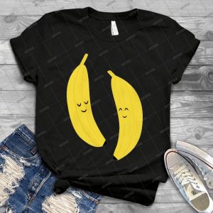 Happy Bananas - Vintage Men's Shirt Tshirt For Women Classic Handmade Shirt Retro Graphic Tee