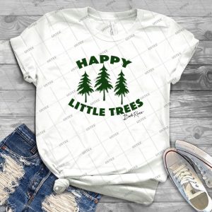 Happy Little Trees - Gift Idea Shirt For Men Tee For Women Classic Retro Vintage Graphic T-Shirt