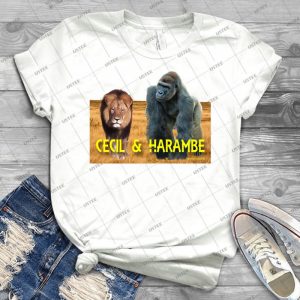 Harambe And Cecil Together - Gift Idea Shirt For Men Tee For Women Classic Retro Vintage Graphic T-Shirt