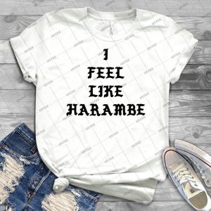 Harambe Kanye Font - Gift Idea Shirt For Men Tee For Women Classic Retro Vintage Graphic T-Shirt
