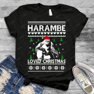 Harambe Loved Christmas Sweater - Gift Idea Shirt For Men Tee For Women Classic Retro Vintage Graphic T-Shirt