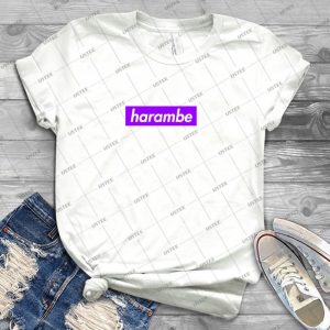 Harambe Purple Box Logo - Trending Shirt For Women Vintage Retro Tee For Men Kid's T-Shirt Handmade Shirt